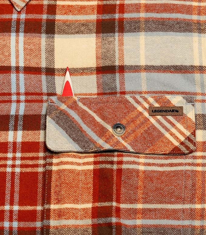Legendary Whitetails Mens Long Sleeve Button Down 100% Cotton Flannel Shirt