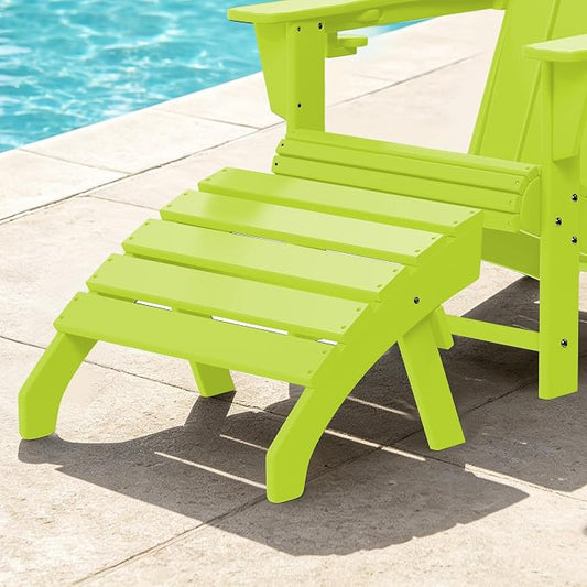 Costaelm Adirondack Chair Footrest, Patio Footstool, Ottoman Outdoor Foot Rest for Patio Waterproof, Adirondack Ottoman Patio Footstool, Lime