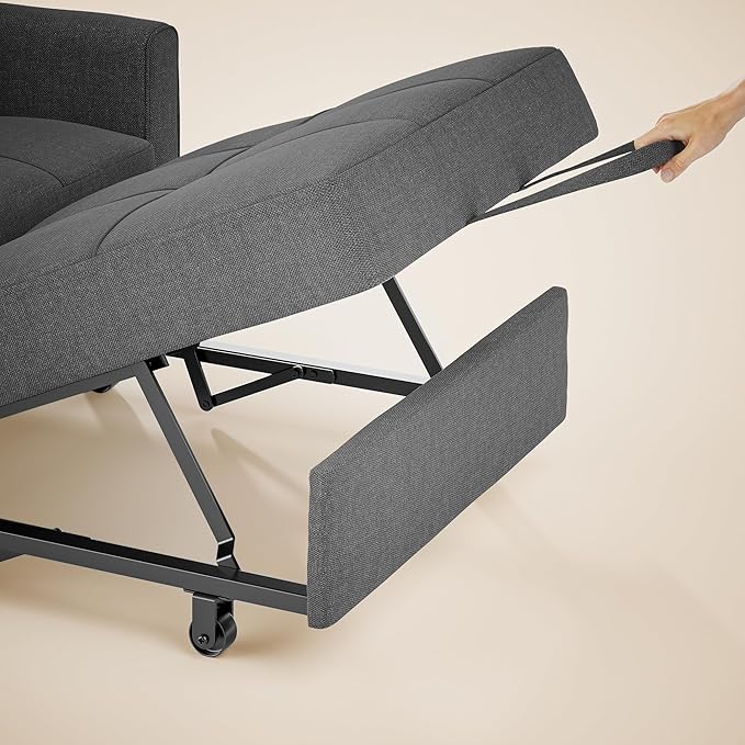 Gizoon Sofa Bed Chair 3 in 1 Convertible, Pullout Single Sleeper Chair Bed with Adjustable Backrest, Spacious Multifunctional Sofa Couches for Living Room, Bedroom, Apartment