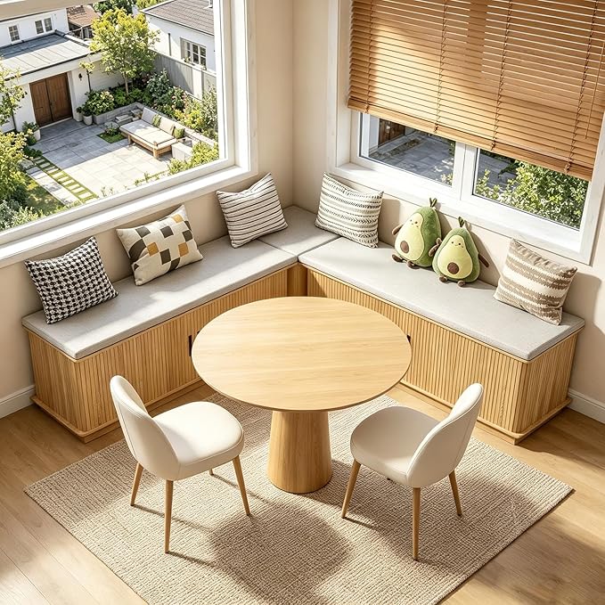 L Shaped Breakfast Nook Bench with Cushion, Kitchen Corner Bench with Hidden Storage, Backless Corner Dining Benches for Kitchen Dining Room Entryway