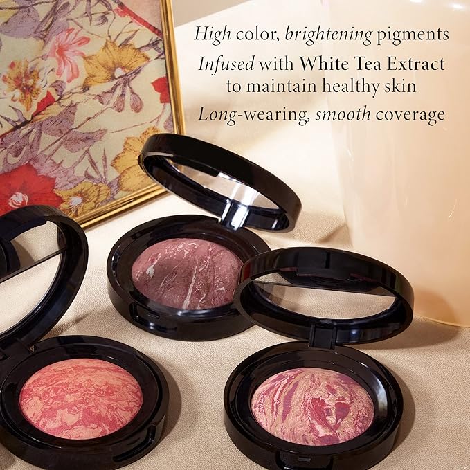 LAURA GELLER NEW YORK Baked Blush-n-Brighten Marbleized Blush for Cheeks - Pink Grapefruit - Satin Finish - Buildable Color (Pack of 2)