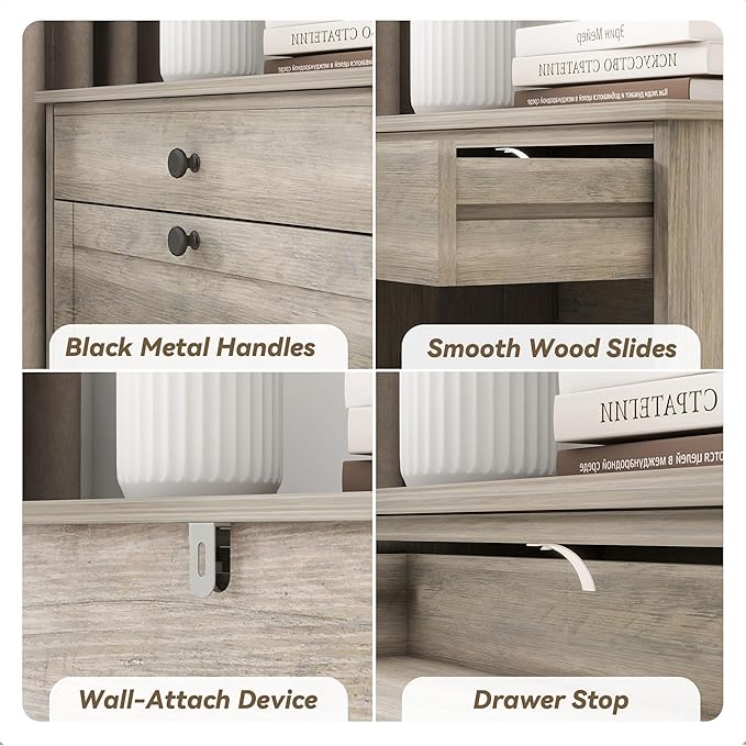 FTZxHKLX Shoe Cabinet with 2 Flip Drawers, Narrow Freestanding Shoe Storage Organizer, Slim Wooden Hidden Shoe Rack for Front Door Entrance, Closet, Hallway, Living Room, Rustic Gray