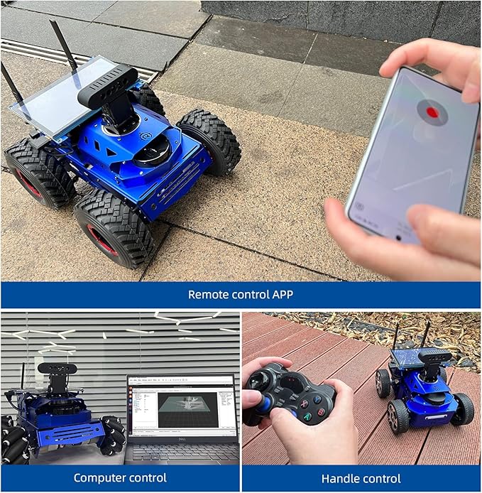 Jetson Nano ROS2ロボットLidarマッピングナビゲーション 7インチタッチスクリーン、アッカーマン型スマートカーシャーシ Pythonプログラミング AI画像認識 大人向け学習教育キット（Jetson Nano 4GB付属）