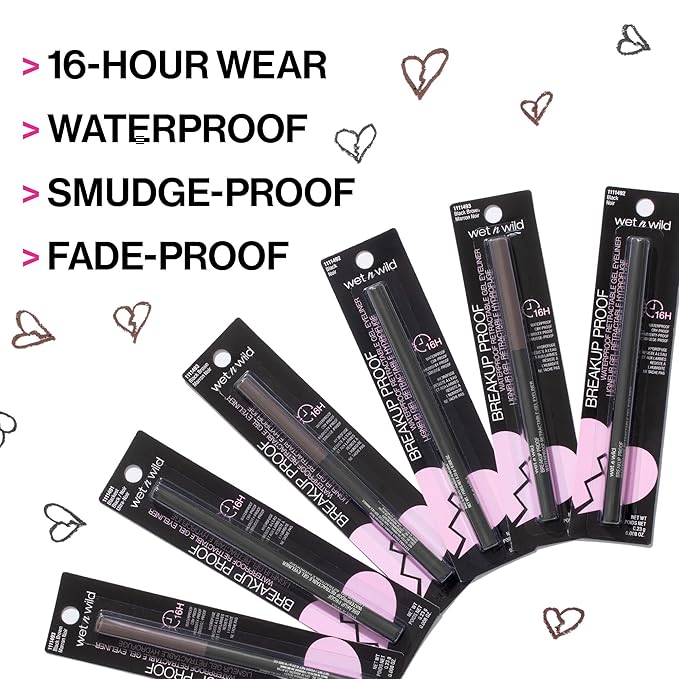 wet n wild メガラスト ブレイクアッププルーフ ウォータープルーフ リトラクタブルジェルアイライナー - 超高発色 16時間持続、にじみにくいサテンフィニッシュ処方、クルエルティフリー＆ヴィーガン - ダークブラウン