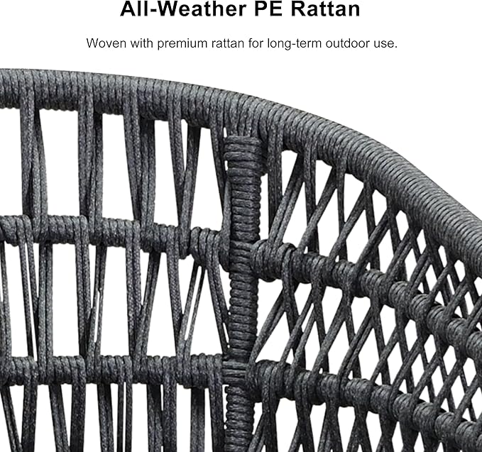PURPLE LEAF 12 Pieces Outdoor Dining Set All-Weather PE Rattan Outdoor Patio Furniture Set with All Aluminum Frame Rectangular Table and Chairs Set for Lawn Garden Backyard Deck, Grey