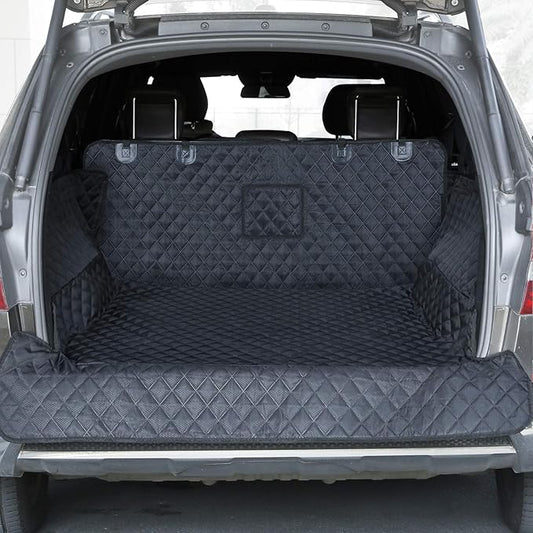 PETICON SUV Cargo Liner for Dogs, Waterproof Trunk Cover for SUVs with Bumper Flap Protector, Scratchproof Durable 600D Oxford Fabric, Non-Slip, Machine Washable