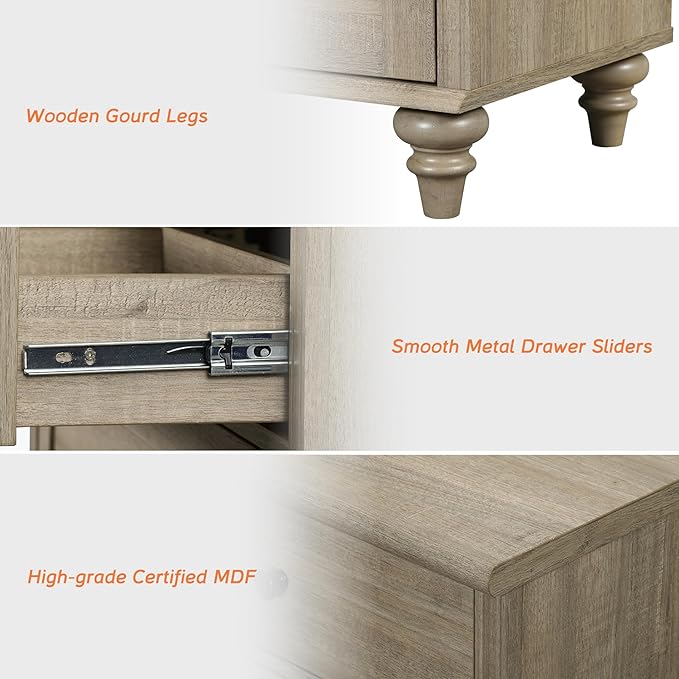 WAMAPT Buffet Cabinet with 6 Doors and 3 Drawers, Large Coffee Bar Table Wood Kitchen Storage Cabinets with Storage Cabinets, Modern Farmhouse Sideboard Credenza for Dining Room, Wash Grey, 101 inch