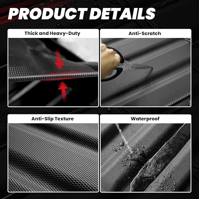 LASFIT Truck Bed Mat for Honda Ridgeline 2026 2025 2024 2023 2022 2021 2020 2019 2018 2017 5.3FT (64.0 in) Bed Mat, TPE All Weather Custom Fit Truck Cargo Bed Liner, Black