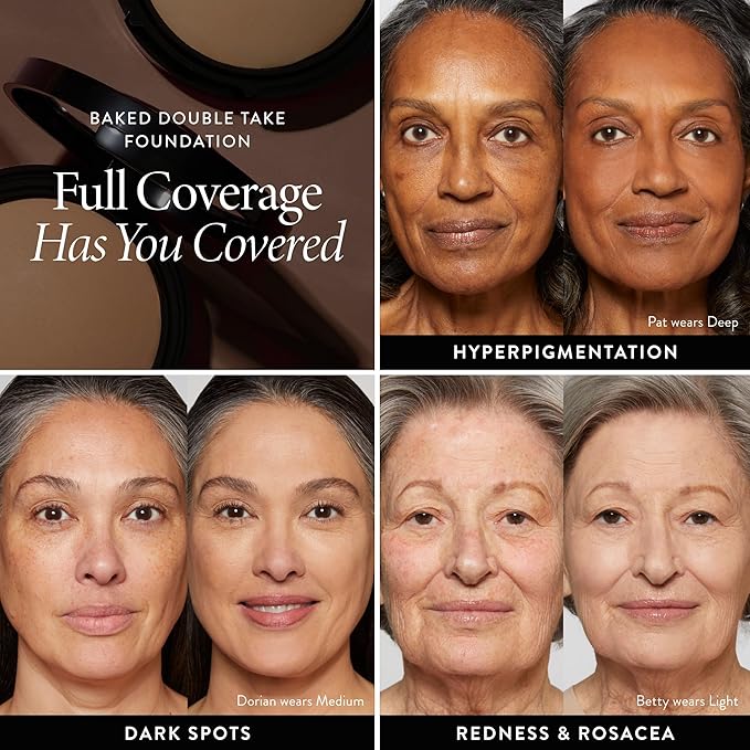 LAURA GELLER NEW YORK Baked Double Take Powder Foundation - Fair - Buildable Medium to Full Coverage - Matte Finish