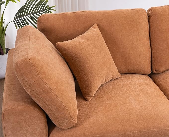 Oversized Modular Sectional Sofa Couch, Large 7 Seater Corner Sofa Modern U Shaped Sectional Couch with Ottoman Cloud Couches for Living Room, Office, Spacious Space, Light Brown