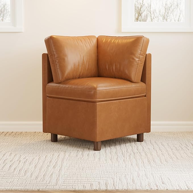 SITJOY Breakfast Nook Bench with Storage, Modular Corner Kitchen Banquette Seating, Dining Settee Couch, Upholstered Dining Bench with Back, Pet-Friendly Faux Leather in Brown, Corner Seat