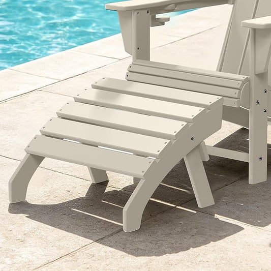 Costaelm Adirondack Chair Footrest, Patio Footstool, Ottoman, Outdoor Foot Rest, Waterproof, Sand