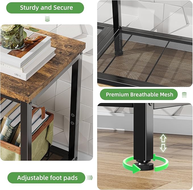 Simple Trending TV Stand for 50 Inch TVs, Entertainment Center with Open Storage Shelves, Media Console Table for Living Room, Rustic Brown