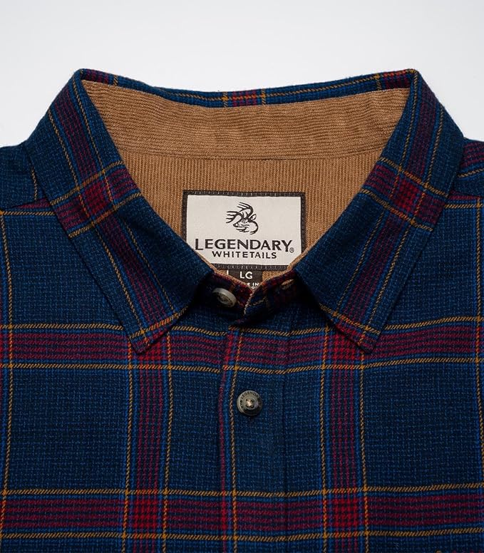 Legendary Whitetails Mens Long Sleeve Button Down 100% Cotton Flannel Shirt