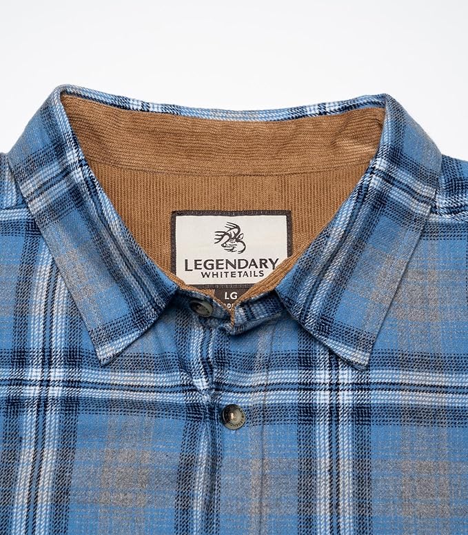 Legendary Whitetails Mens Long Sleeve Button Down 100% Cotton Flannel Shirt