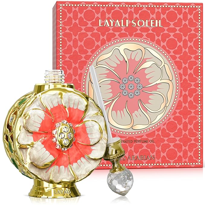 Swiss Arabian Layali Soleil – Arabian Perfume Oil Fragrance with Vanilla, Coconut and White Musk – Luxury Products From Dubai – Long Lasting & Addictive Parfum – Arabic Perfume Oil for Women (0.5 oz)
