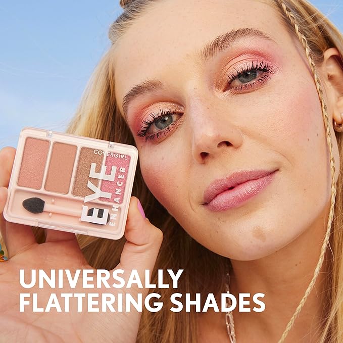 COVERGIRL - アイエンハンサー 4色アイシャドウ、シルクのようなシアーなつけ心地、両端アプリケーター付き、100%クルエルティフリー