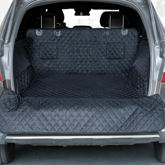 PETICON SUV Cargo Liner for Dogs, Waterproof Pet Cargo Cover Dog Seat Mat for SUVs Sedans Vans with Bumper Flap Protector, Scrachproof Non-Slip Large Size Dog Seat Mat Universal Fit