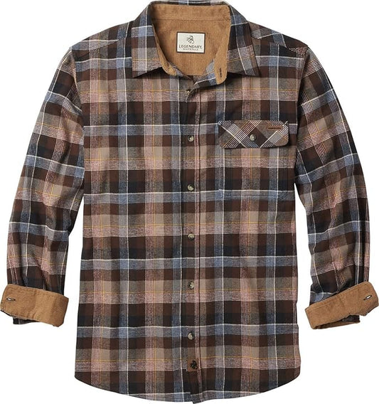Legendary Whitetails Mens Long Sleeve Button Down 100% Cotton Flannel Shirt