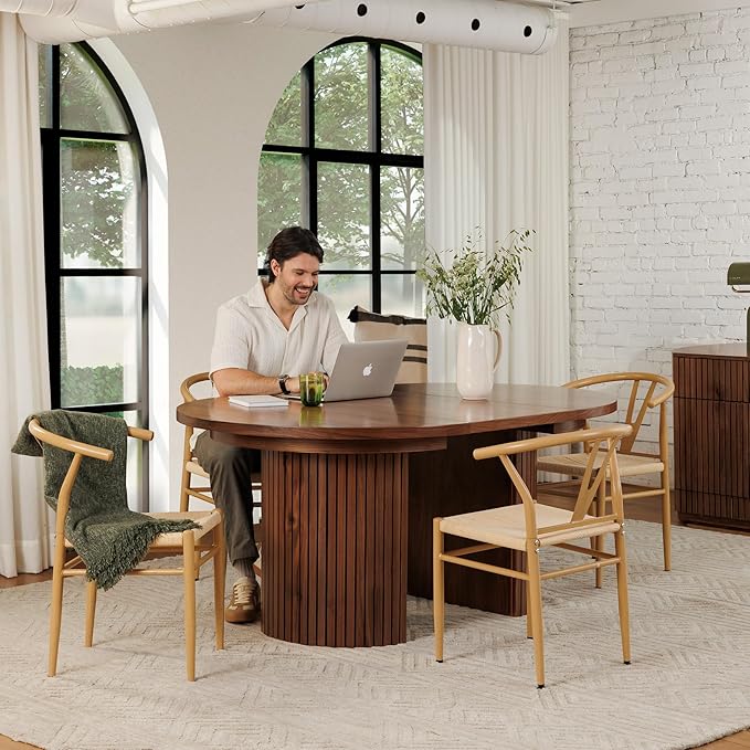 Transformer Table - Solid Wood Extendable Round Dining Table Set, Expandable Dining Table, Elegant and Functional Design, Perfect for Dining Room, Royal Brown (Table Only)