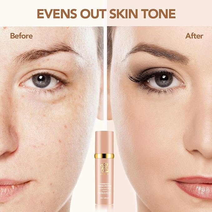 Match Cosmetics Foundation 4 in 1-Medium Spectrum,4 in 1 Cosmetics Foundation Liquid with SPF 50+, Concealer Cosmetic Lightweight Makeup, Longwearing & Waterproof for Makeup