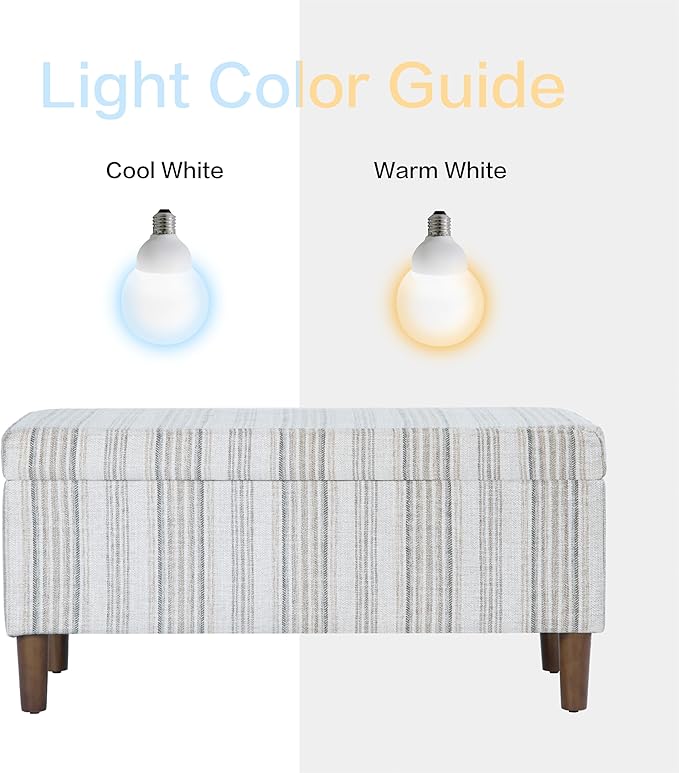HomePop Malmo Bench - Gray Striped Pattern