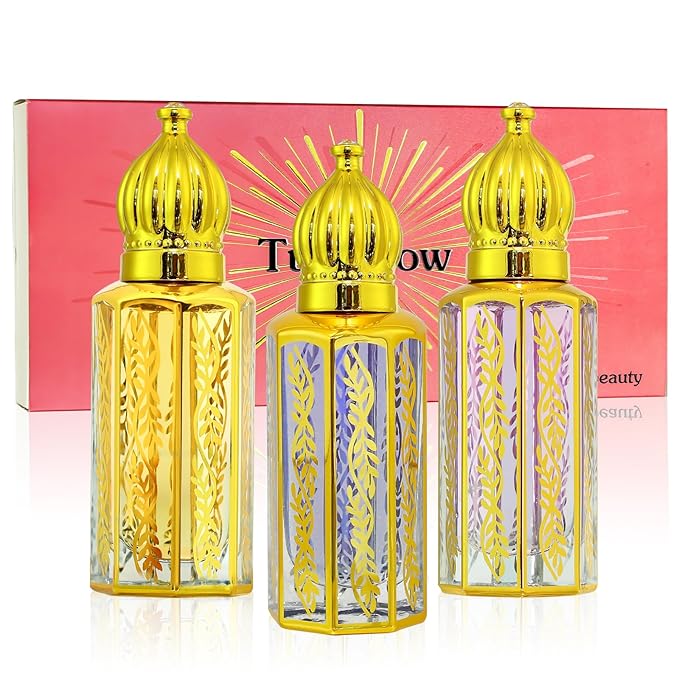 3 Pack Arabic Perfume for Women, Arab Arabic Perfume Oil Roll On Floral & Sandalwood Eau de Parfum, Enhanced Unique Scents, 0.4 fl. oz