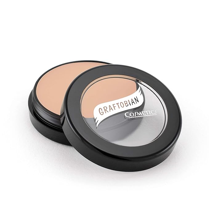 Graftobian HD Glamour Crème Foundation 1/2oz, Weightless Full Coverage Makeup, 65 Inclusive Shades, For All Skin Types, Natural or Full-Glam Looks, For Professionals and Beginners, Cashmere Beige