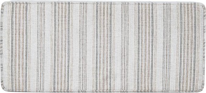 HomePop Malmo Bench - Gray Striped Pattern