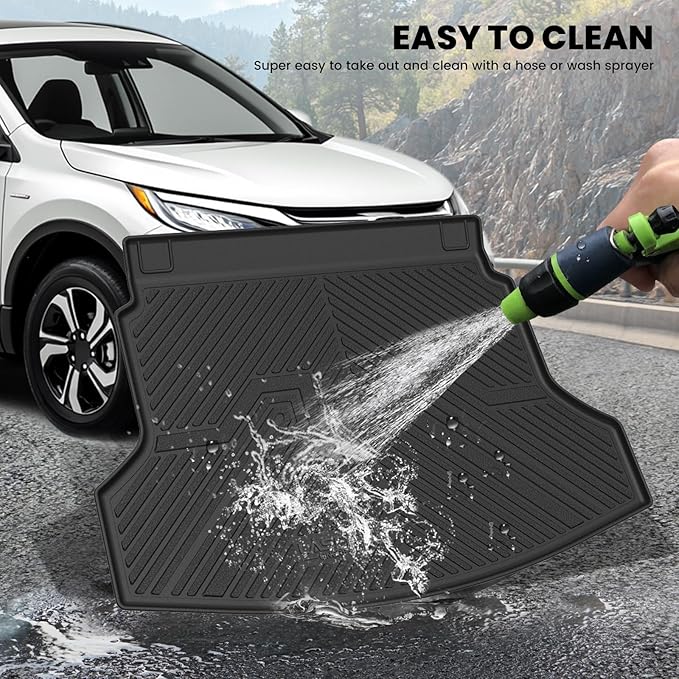LASFIT Cargo Mat with Backrest Mat for Honda CRV 2012-2016, Custom Fit Trunk Mat, Waterproof All Weather, Kid & Pet Friendly, Easy Clean for Family Use, Black