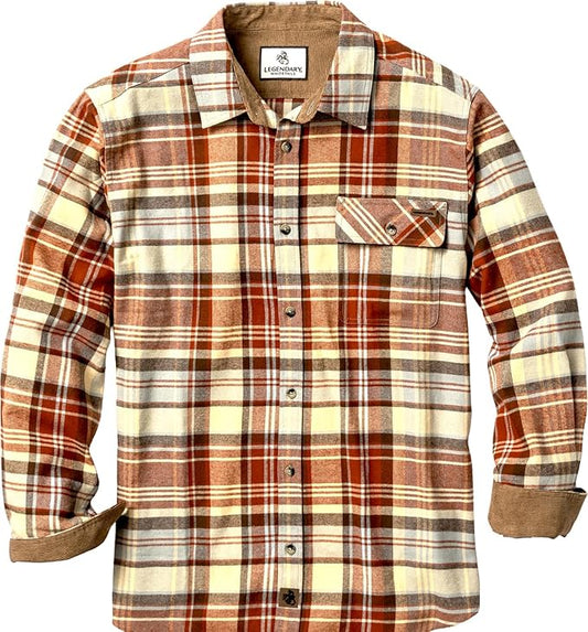 Legendary Whitetails Mens Long Sleeve Button Down 100% Cotton Flannel Shirt