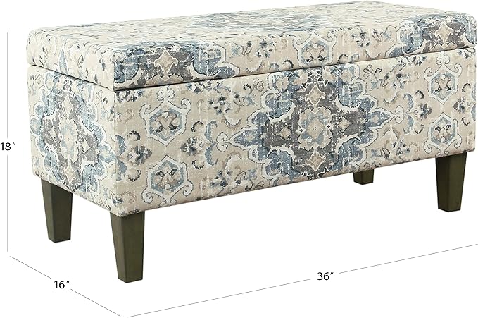HomePop Large Decorative Storage Bench - Antiqued Blue