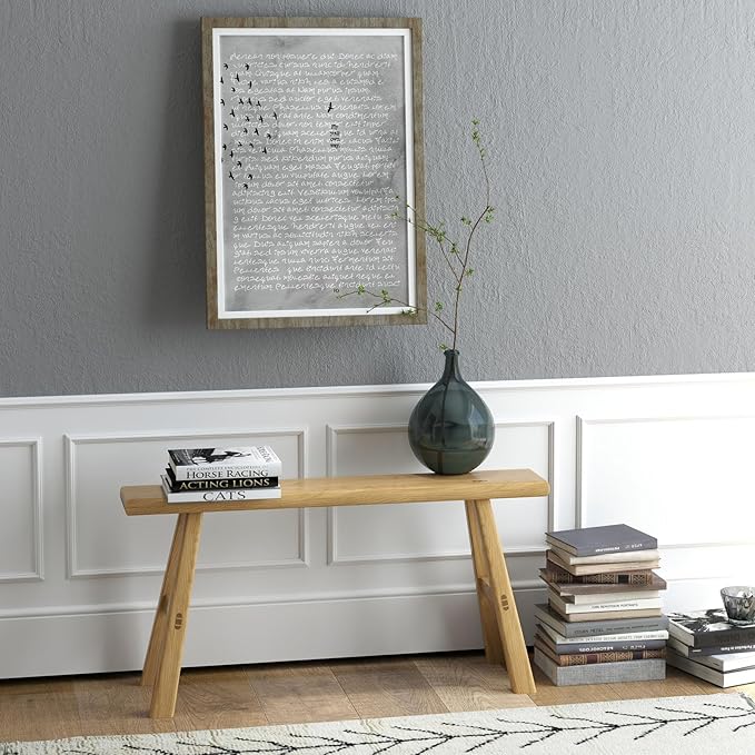 Vintage Wooden Bench Noodle Bench Asian Farmhouse Indoor Wooden Bench Handmade Solid Wood Decorative Stool for Living Room Dining Bedroom Entryway 2-3ps