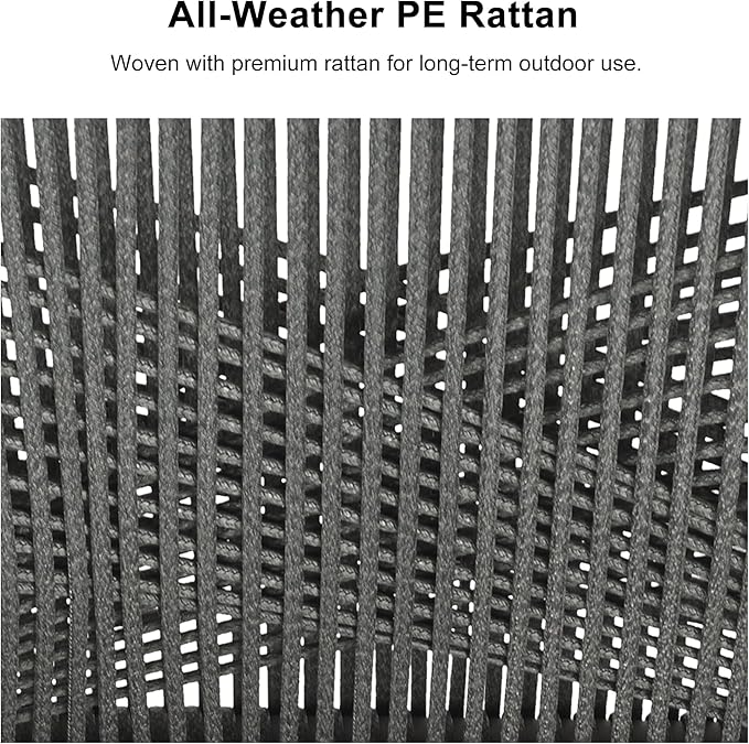 PURPLE LEAF Outdoor Patio Dining Set All-Weather PE Rattan Furniture Set with All Aluminum Frame Rectangular 9 Pieces Table and Chairs Set for 8 People Lawn Garden Backyard Deck, Grey