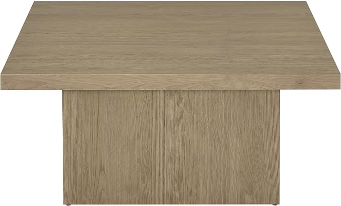 Coaster Home Furnishings - Devar - Wood - Square Coffee Table with Pedestal Base, Geometric Design and Transitional Style - Living Room - Latte - 710918