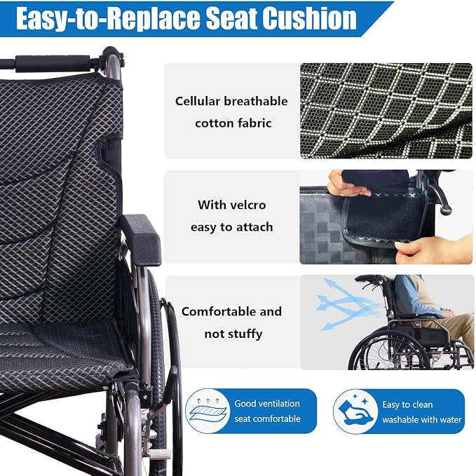 Aluminum Multifunctional Manual Wheelchair for Adults, 24" Quick-Release Wheels, Adjustable Footrests & Armrests, Dual Brakes, 275lbs Capacity, Folding Design (Nano Grey)
