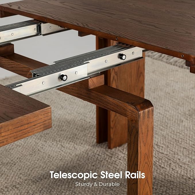 Transformer Table - Solid Wood Extendable Dining Table, Seats 2-12, Expandable Dining Room Table, Space-Saving Furniture, Kitchen and Dining Room Furniture (Brown, Table + Coffee Table)