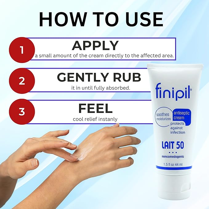 Lait 50 Antiseptic Cream – Post Hair Removal & Ingrown Hair Treatment, Cools & Soothes Skin, 1.5 Ounce