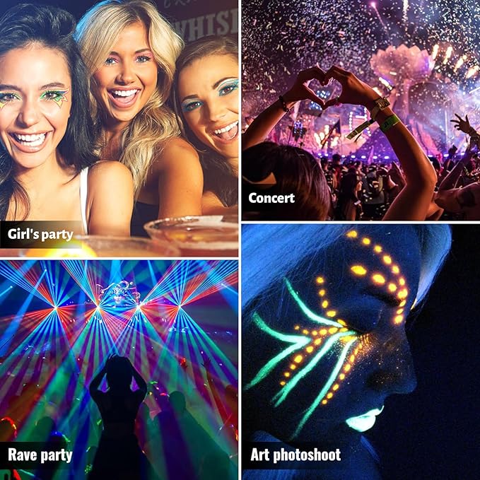 BOBISUKA UVグリッターリキッドアイライナーセット、7色 グリッターネオンカラーアイライナーペン、カラフル防水高発色グラフィックライナー、メタリックアイメイクキット レイヴアクセサリー パーティー用