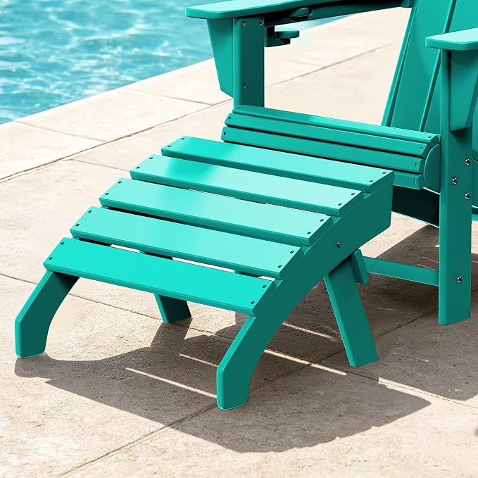 Costaelm Adirondack Chair Footrest, Patio Footstool, Ottoman Outdoor Foot Rest for Patio Waterproof, Adirondack Ottoman Patio Footstool, Turquoise