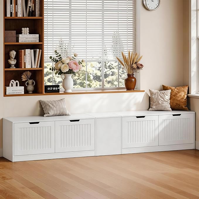 L-Shaped Corner Storage Bench for Dining, 63 Inch L-Shaped Corner Bench with Hidden Flip Top Storage, Space-Saving Breakfast Nook Bench for Small Kitchen, Dining Room & Entryway