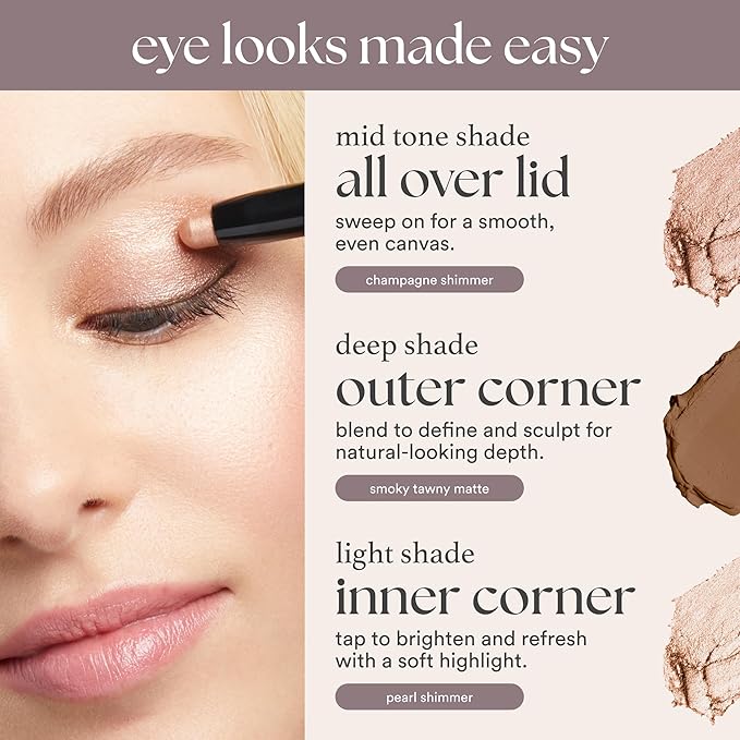 Julep Eyeshadow 101 Cream-to-Powder Waterproof Shadow Stick – Onyx Black Matte – Long-Lasting, Crease-Proof, Smooth Jet-Black Matte Cream Eyeshadow with Built-in Smudger