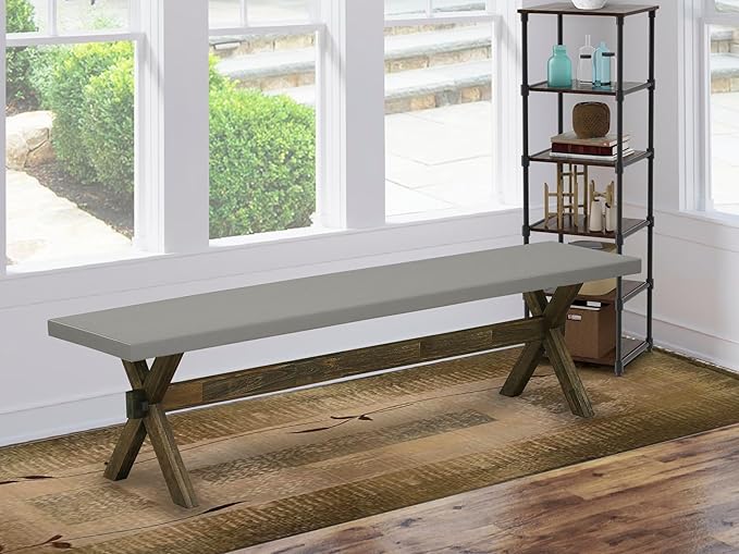 East West Furniture XB797 X-Style Modern Dinette Bench with Wood Seat, 72x15x18 Inch, Multi-Color