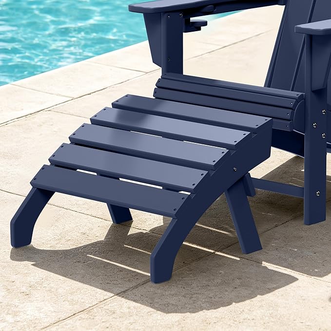 Costaelm Adirondack Chair Footrest, Patio Footstool, Ottoman Outdoor Foot Rest for Patio Waterproof, Adirondack Ottoman Patio Footstool, Navy Blue