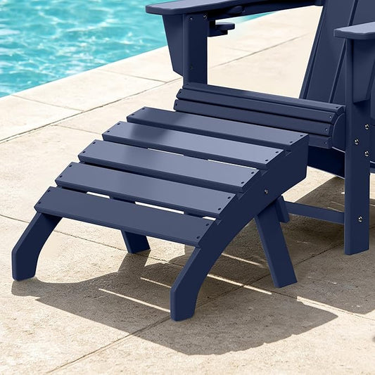 Costaelm Adirondack Chair Footrest, Patio Footstool, Ottoman Outdoor Foot Rest for Patio Waterproof, Adirondack Ottoman Patio Footstool, Navy Blue