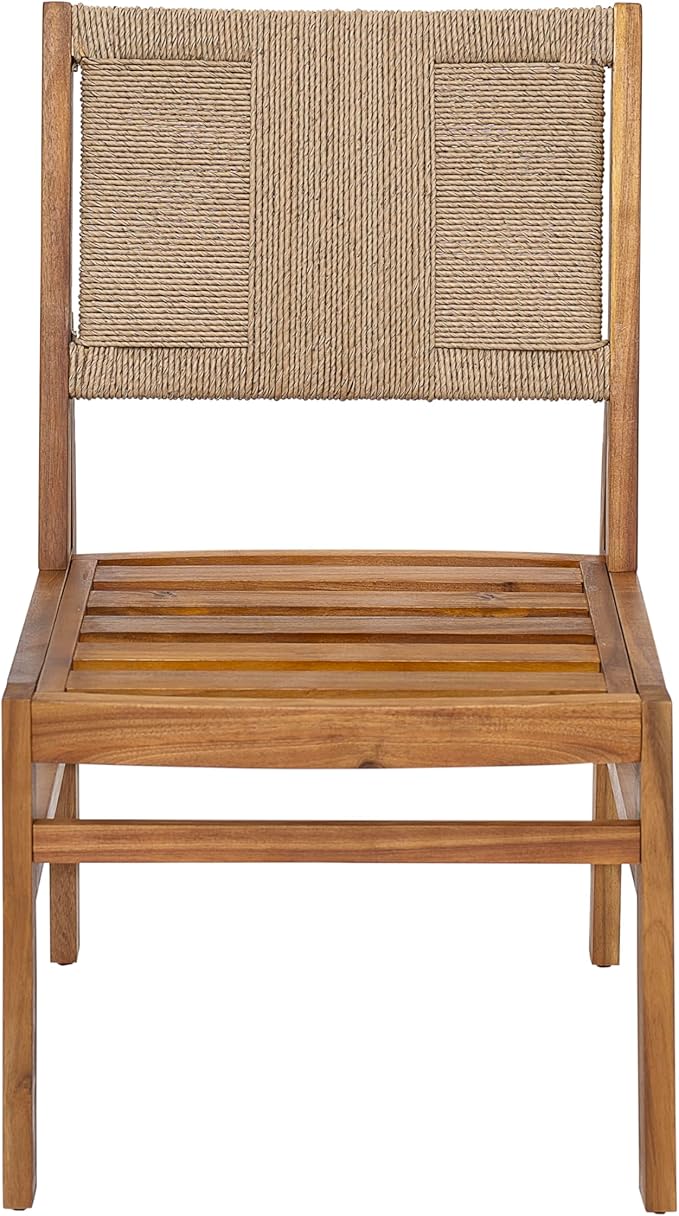 Christopher Knight Home Outdoor Dining Set 6 Piece, 67.5 Inch Terrazzo Concrete Table with 4 Acacia Wood Wicker Chairs and 60 Inch Bench, Patio Dining Set with Cream Cushions for Garden Deck Backyard