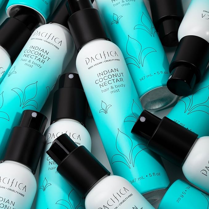 Pacifica インディアンココナッツネクター ヘアミストパフューム＆全身スプレー（女性用） - ティアレ、シュガー、バニラ、アーモンド＆アンバーの香りのボディミスト。クリーンビューティー、アルコールフリー、ヴィーガン＆クルエルティフリー、5オンス