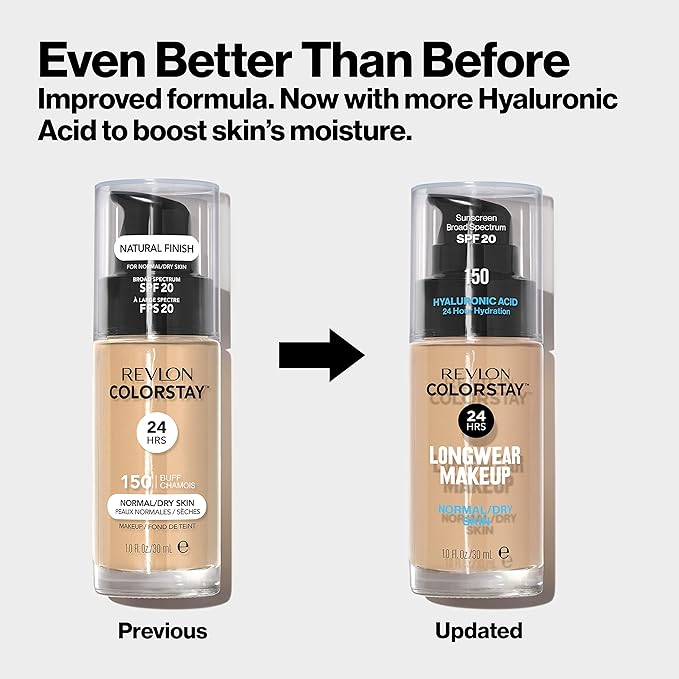 レブロン カラーステイ メイクアップ N（ノーマル・乾燥肌用）ファンデーション SPF20、長時間持続ミディアム～フルカバー、ナチュラルな仕上がり、400 キャラメル、30ml