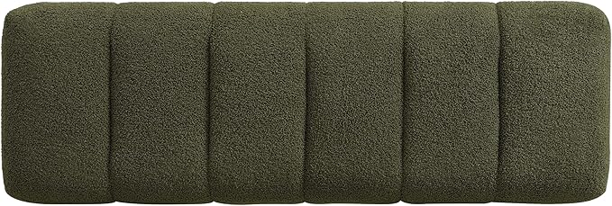 Christopher Knight Home Manila 50" Boucle Fabric Dining Bench, Rectangular Upholstery Ottoman Bench, Bedroom End of Bed Footstool, Living Room Extra Seat Footrest, No Assembly Needed, Jungle Green