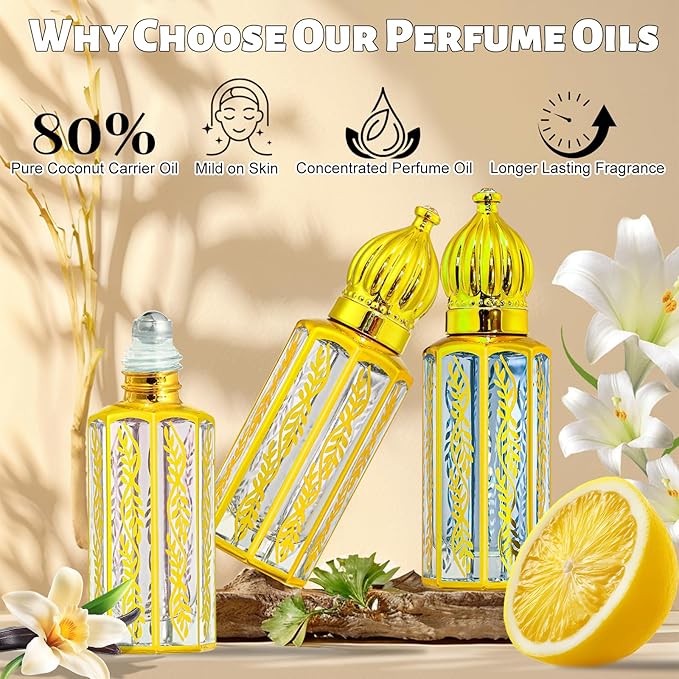 Arabian Perfume for Women, Arabic Perfume Oil Roll On Warm Floral & Musk Eau de Parfum, Long Lasting, 0.4 fl. oz